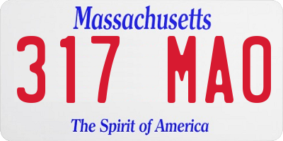 MA license plate 317MA0