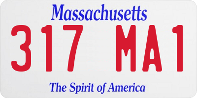 MA license plate 317MA1