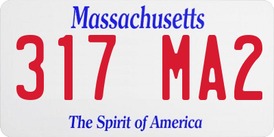 MA license plate 317MA2