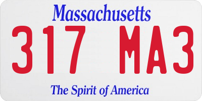MA license plate 317MA3