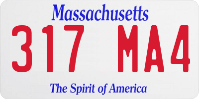 MA license plate 317MA4