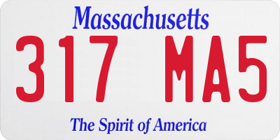 MA license plate 317MA5