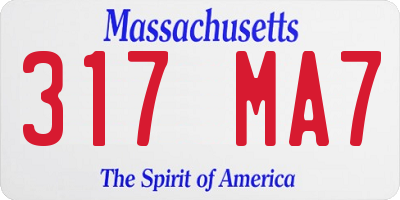 MA license plate 317MA7