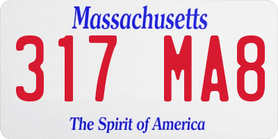MA license plate 317MA8