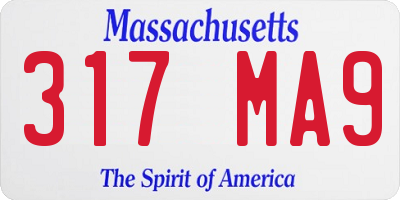 MA license plate 317MA9