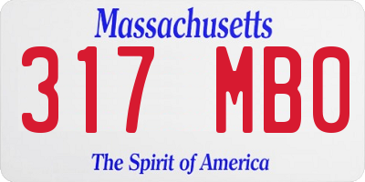 MA license plate 317MB0