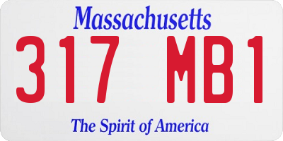 MA license plate 317MB1