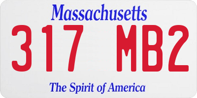 MA license plate 317MB2