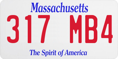 MA license plate 317MB4