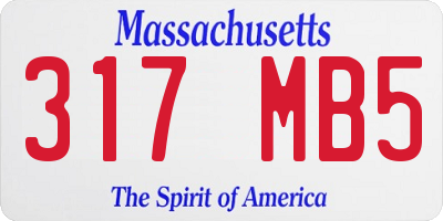 MA license plate 317MB5