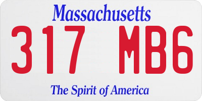 MA license plate 317MB6