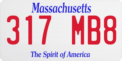 MA license plate 317MB8