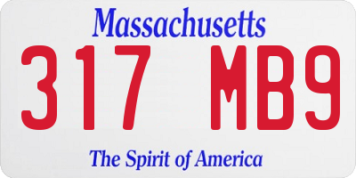 MA license plate 317MB9