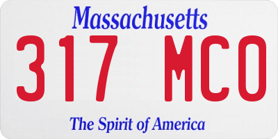 MA license plate 317MC0