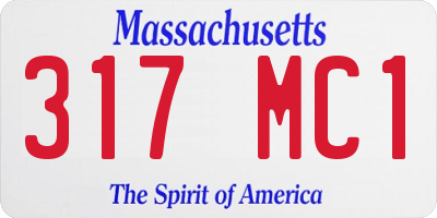 MA license plate 317MC1