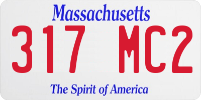 MA license plate 317MC2