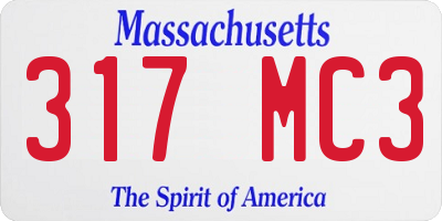 MA license plate 317MC3