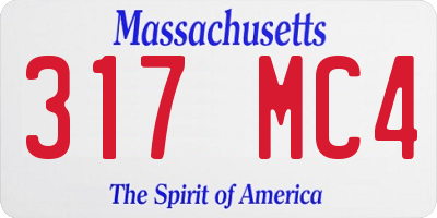MA license plate 317MC4