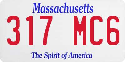 MA license plate 317MC6