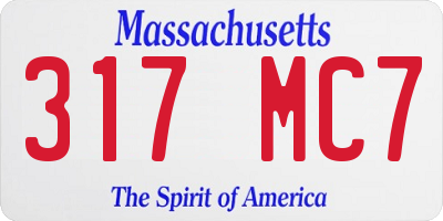MA license plate 317MC7