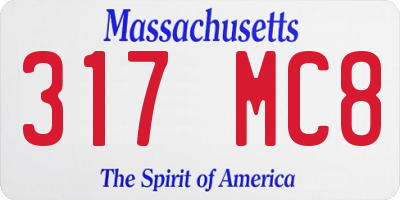 MA license plate 317MC8