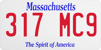 MA license plate 317MC9