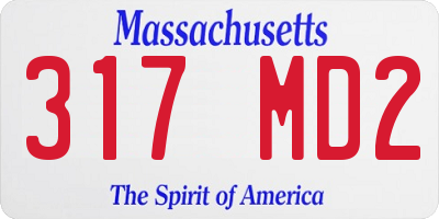 MA license plate 317MD2