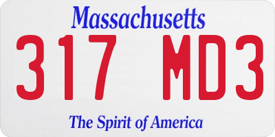 MA license plate 317MD3