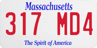 MA license plate 317MD4