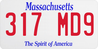 MA license plate 317MD9