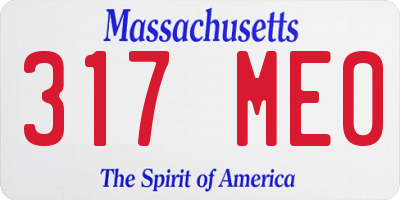 MA license plate 317ME0