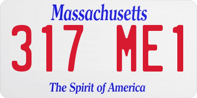 MA license plate 317ME1