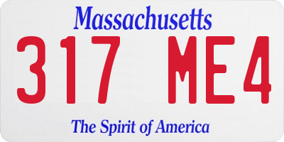 MA license plate 317ME4