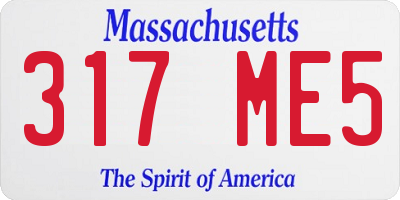 MA license plate 317ME5