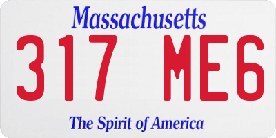 MA license plate 317ME6