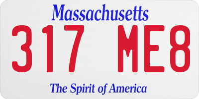 MA license plate 317ME8