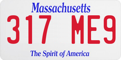 MA license plate 317ME9