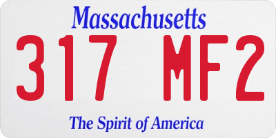 MA license plate 317MF2