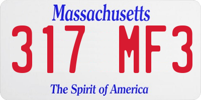 MA license plate 317MF3