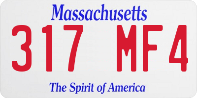 MA license plate 317MF4