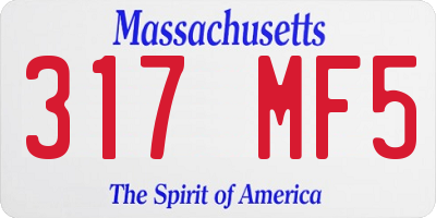 MA license plate 317MF5