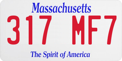 MA license plate 317MF7