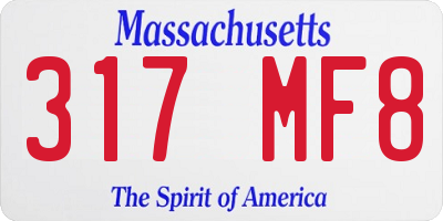 MA license plate 317MF8