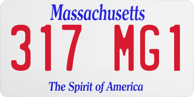 MA license plate 317MG1