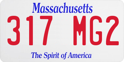 MA license plate 317MG2