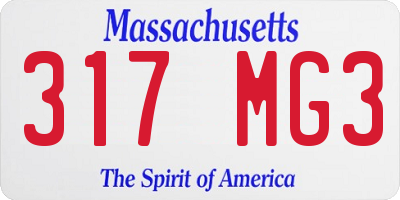 MA license plate 317MG3