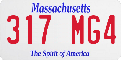MA license plate 317MG4