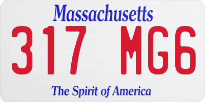MA license plate 317MG6