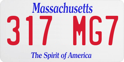 MA license plate 317MG7