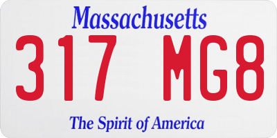 MA license plate 317MG8